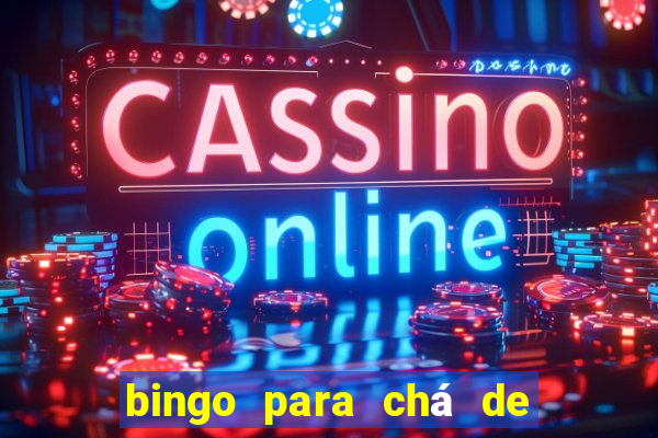 bingo para chá de bebê para imprimir grátis